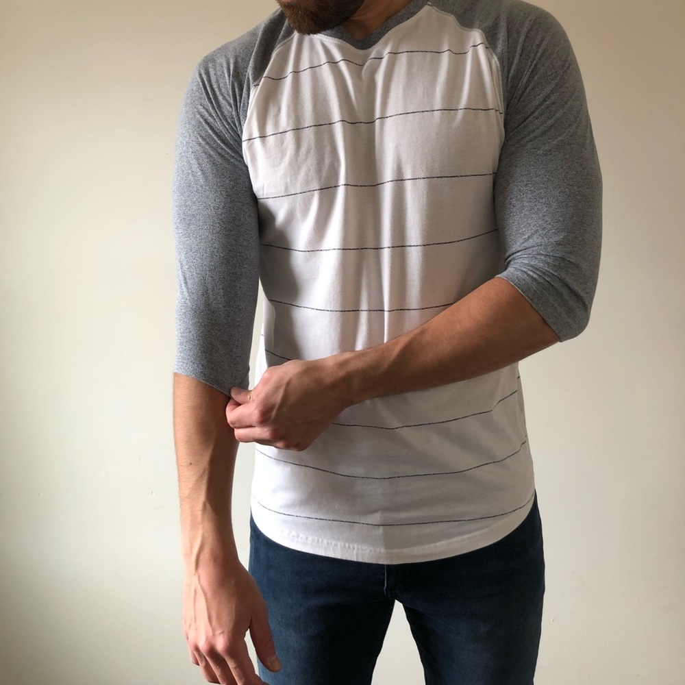 Blue & White Baseball Tee